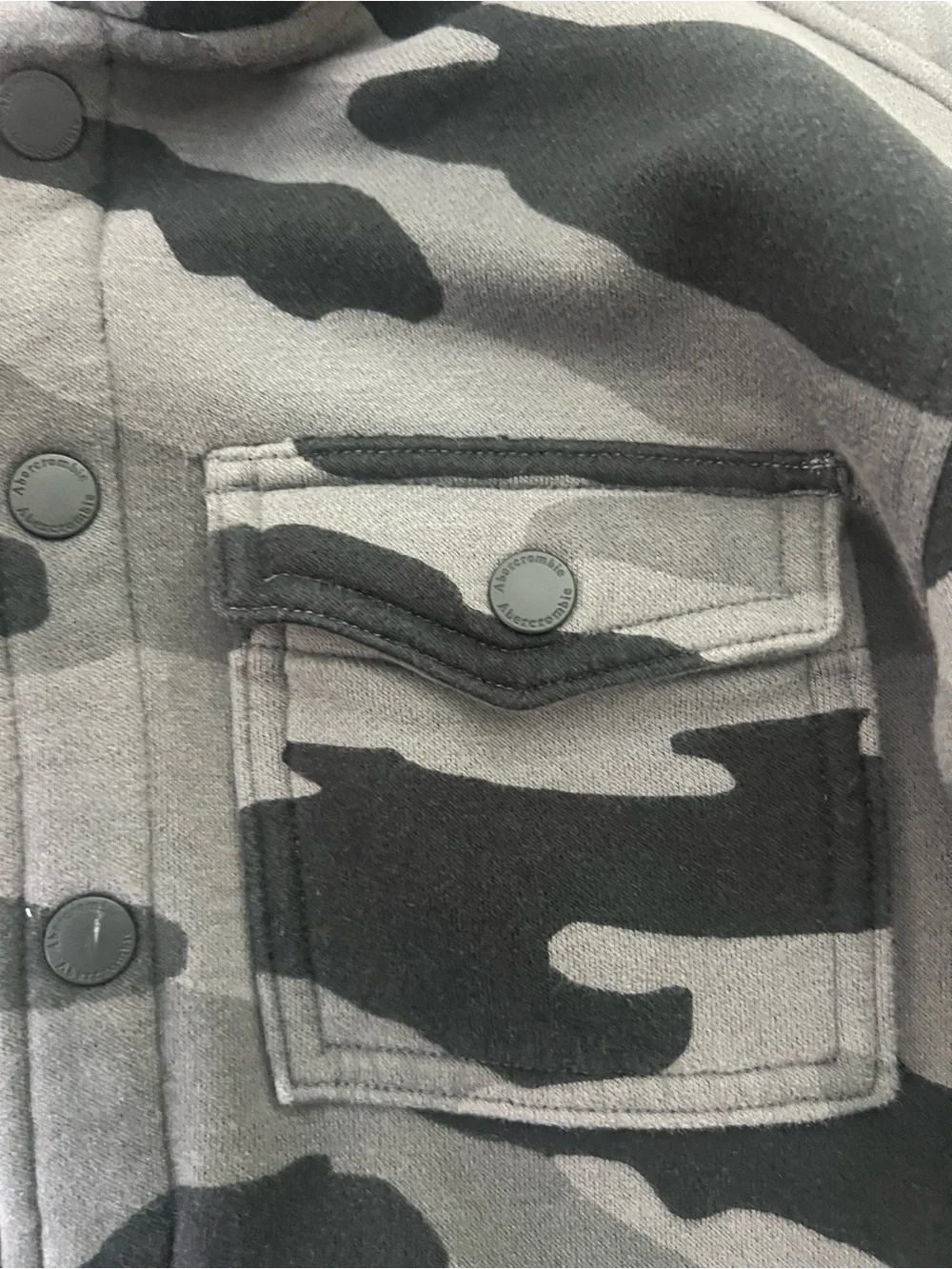 Abercrombie Kids Boys Camo Hooded Jacket Gray Black Size 7/8